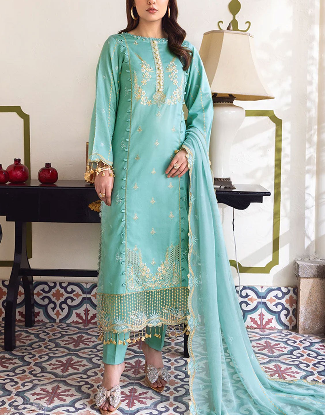 Lala Textiles Fancy Embroidered Lawn Suit | Iris LS-016