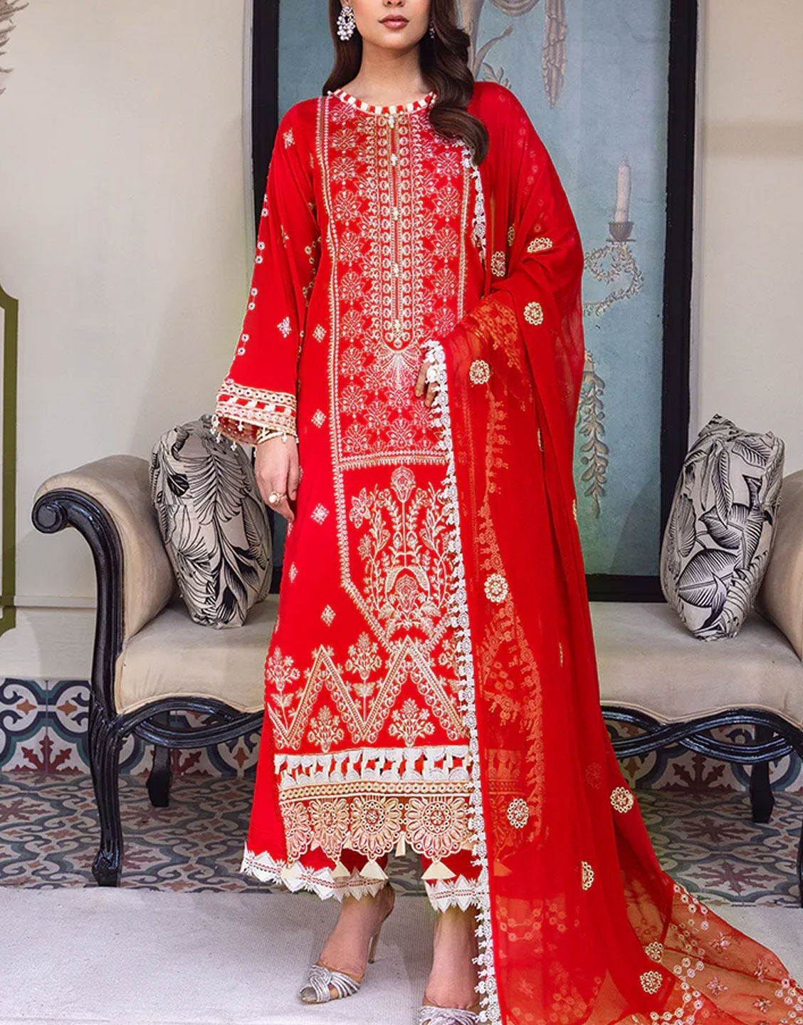 Lala Textiles Elegant Embroidered EID Lawn Dress | Fareesia LS-009