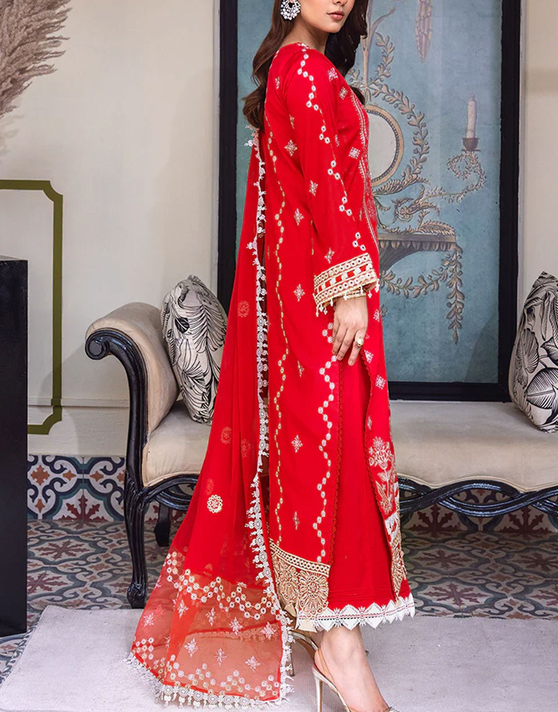Lala Textiles Elegant Embroidered EID Lawn Dress | Fareesia LS-009
