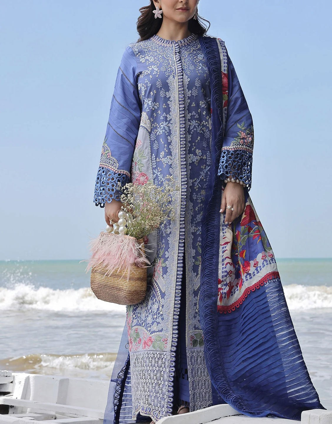 Maryam Hussain Fancy Embroidered Lawn Dress | Ayra L24-02