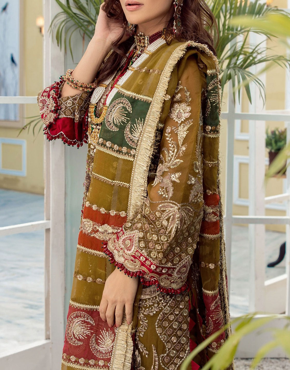 Maryam Hussain Luxury Organza Wedding Maxi Dress | HINA WD-03