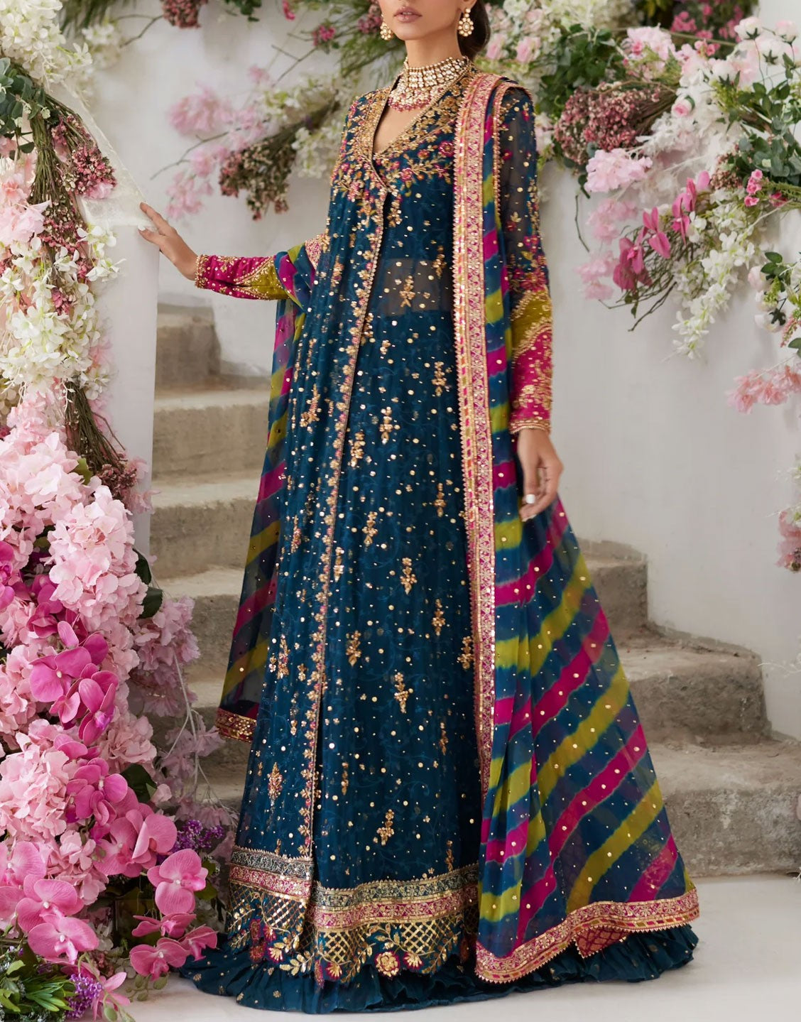 Mina Hasan Formal Angrakha Bridal Wedding Dress | MHC-1110