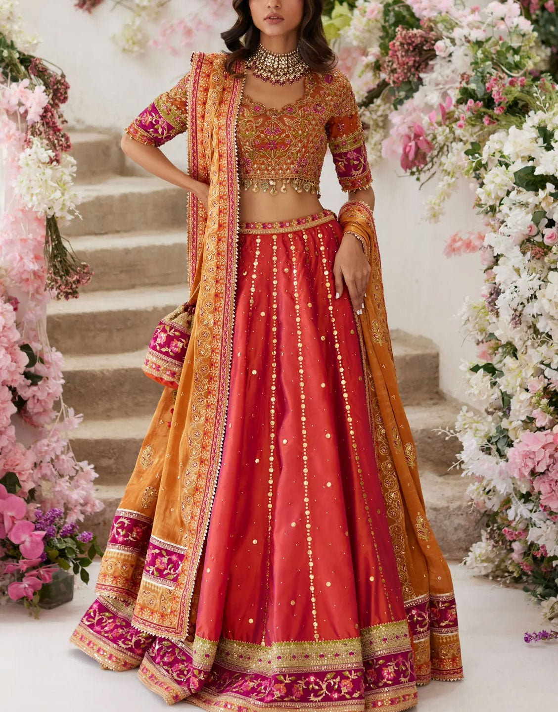 Mina Hasan Luxury Embroidered Lehenga Choli Dress | MHC-1113