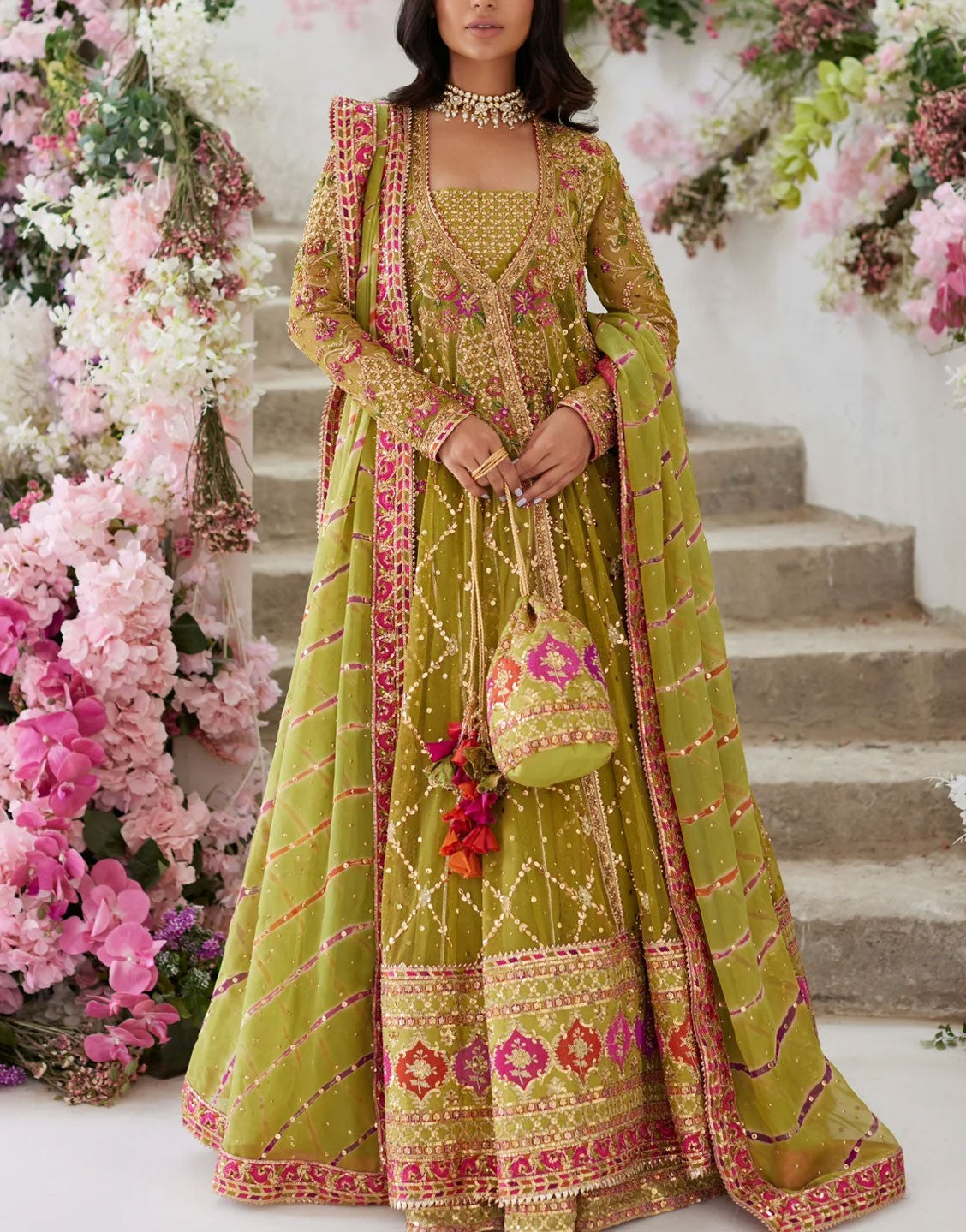 Mina Hasan Luxurious Bridal Mehndi Event Dress | MHC-1116