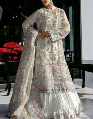 Luxury Handwork Heavy Embroidered Organza Wedding Dress 2024