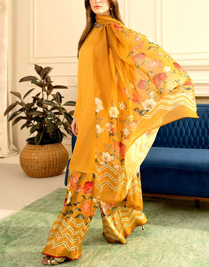 Trendy Embroidered Silk Party Wear Dress with Silk Dupatta