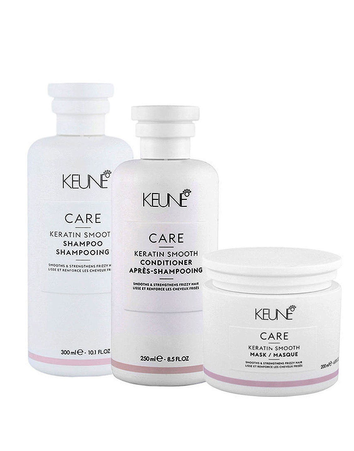 Bundle of 3 Keune Care Keratin Smooth Mask, Shampoo & Conditioner
