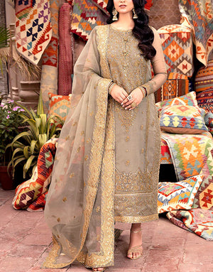 Decent Embroidered Formal Organza Wedding Dress