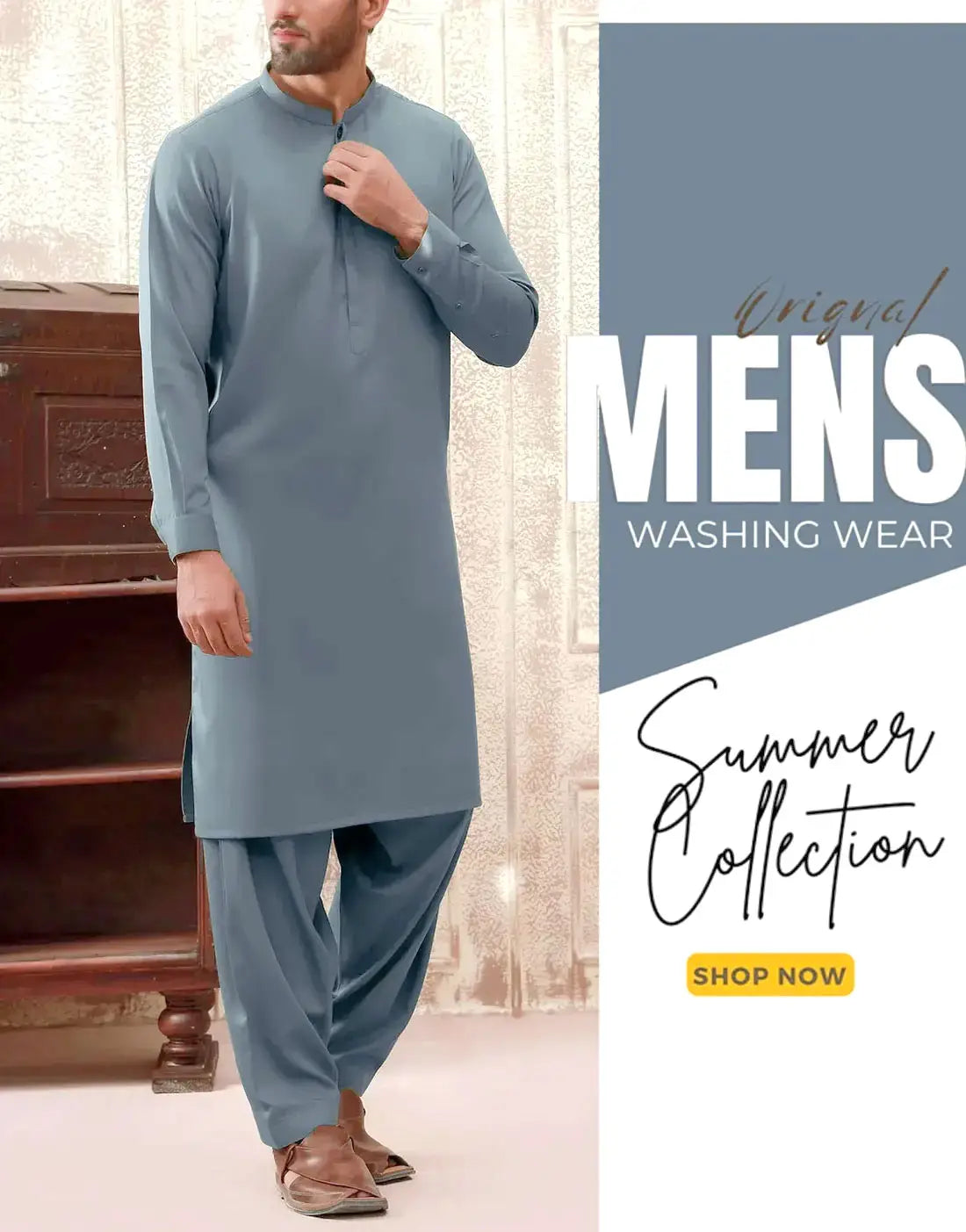 Unstitched Men's Wash n Wear Shalwar Kameez Suit