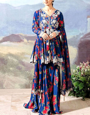 Digital All-Over Print Karandi Dress with Karandi Dupatta