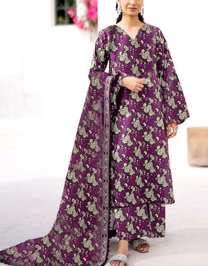 All-Over Digital Print Dhanak Dress with Dhanak Shawl