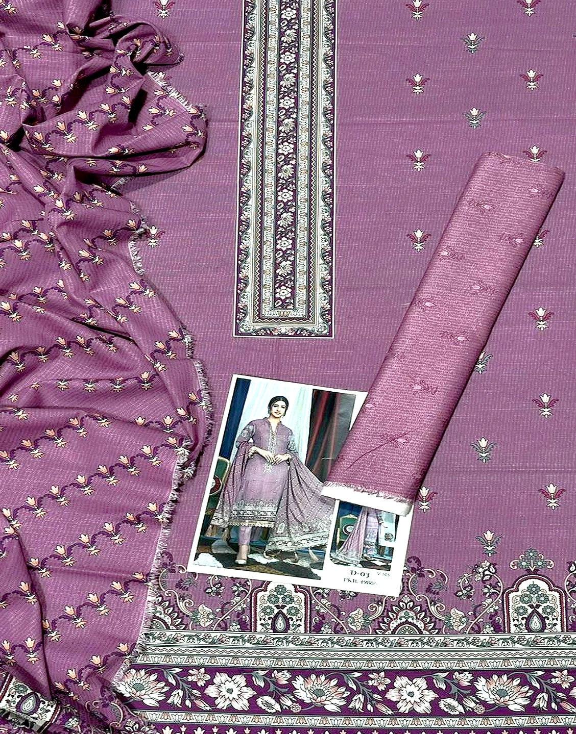 Digital Print Khaddar Dress with Khaddar Dupatta