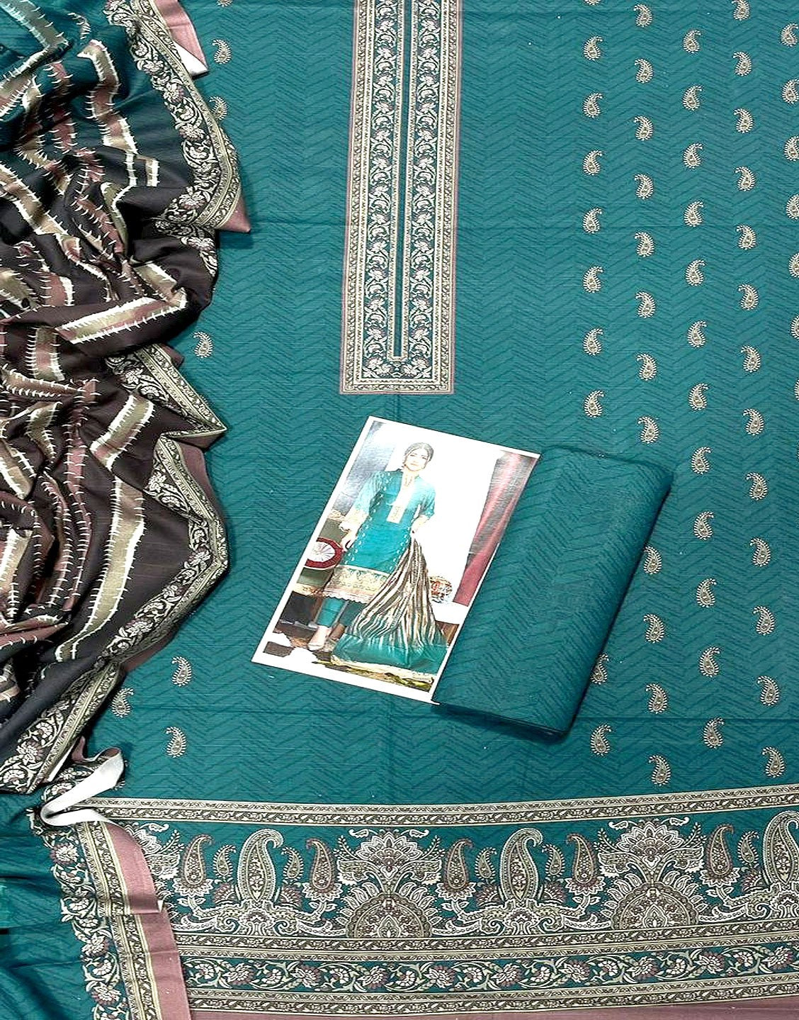 Digital Print Khaddar Dress with Khaddar Dupatta