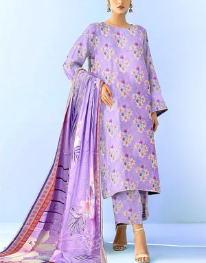 Digital All-Over Print Karandi Dress with Karandi Dupatta