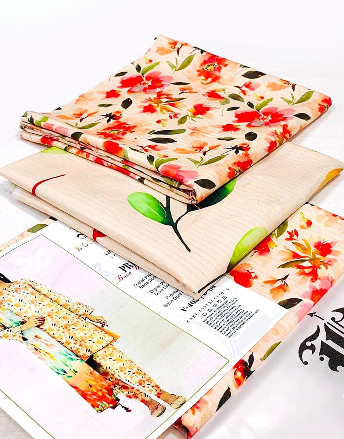 All-Over Digital Print Linen Suit with Linen Dupatta