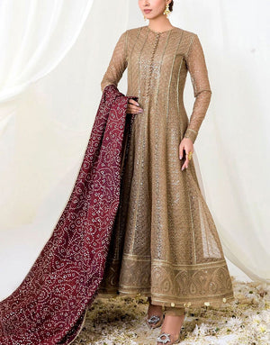 Luxurious Heavy Embroidered NET Bridal Maxi with Raw Silk Dupatta