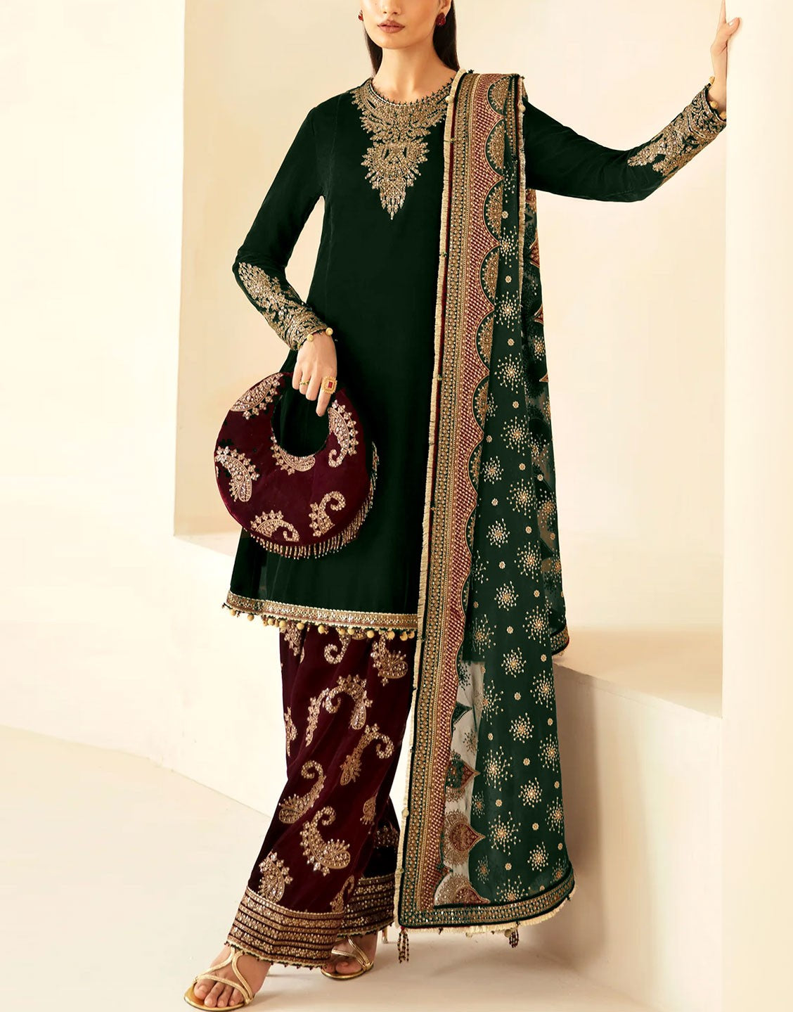 Formal Embroidered Velvet Party Wear Dress with Emb. Silk Trouser Best Price Online in Pakistan Formal Embroidered Velvet Party Wear Dress with Emb. Silk Trouser Best Price Online in Pakistan