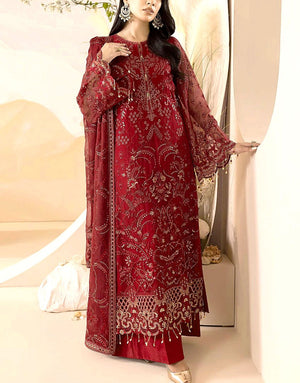 Heavy Embroidered Fancy Chiffon Party Wear Dress