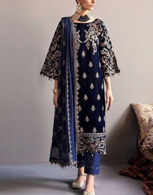 Luxury Handwork Embroidered Velvet Wedding Dress with Chiffon Dupatta
