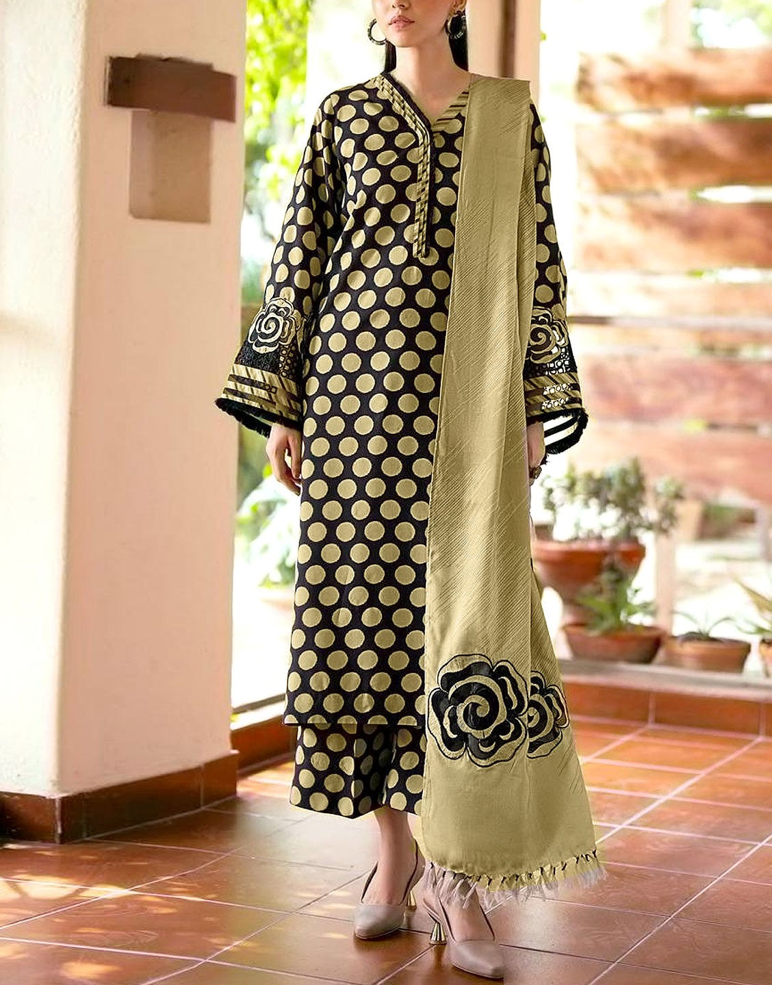 All-Over Printed Lawn Suit with Printed Chiffon Dupatta