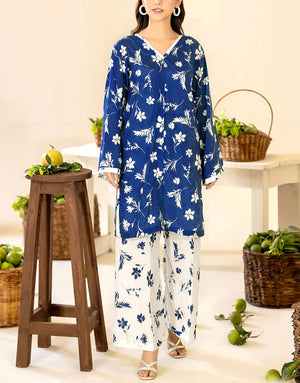 Trendy 2-Piece Digital Print Shuttless Lawn Dress with Printed Trouser