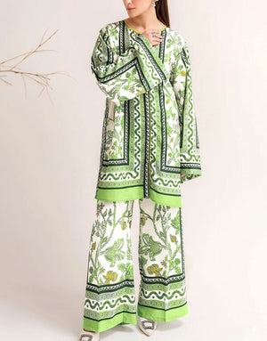 Trendy 2-Piece Digital Print Shuttless Lawn Dress with Printed Trouser