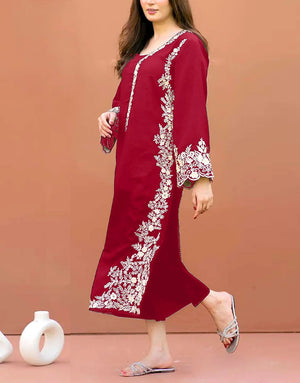 Elegant 2-Piece Embroidered Summer Lawn Dress