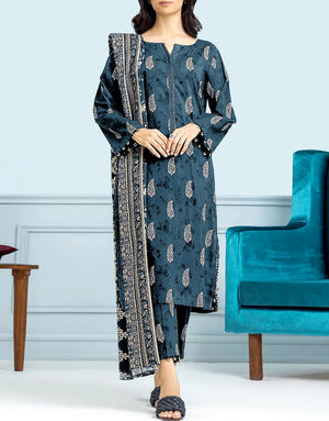 All-Over Digital Print Lawn Dress with Swiss Zari Dupatta