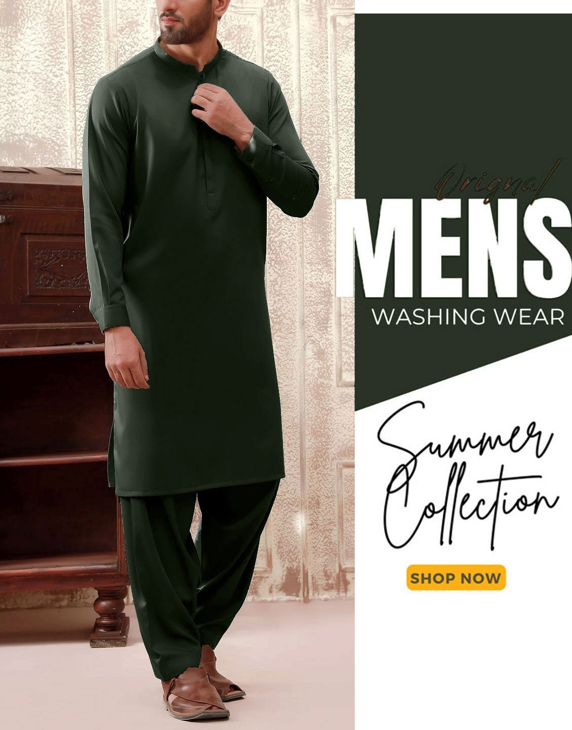 Unstitched Men's Wash n Wear Shalwar Kameez Suit