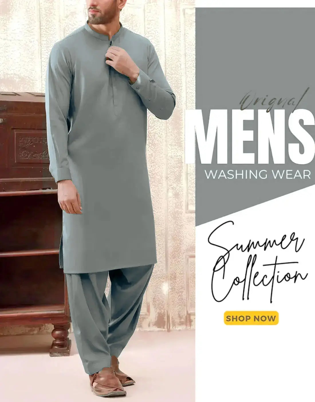 Unstitched Men's Wash n Wear Shalwar Kameez Suit