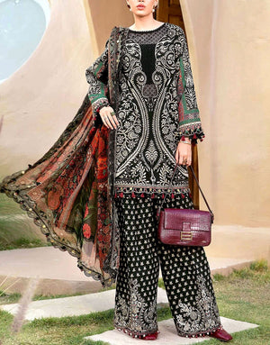 All-Over Print Embroidered Lawn Dress  with Chiffon Dupatta