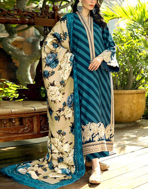 All-Over Digital Print Embroidered EID Lawn Dress with Lawn Dupatta