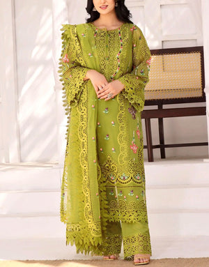 Aneela's Heavy Embroidered & Cutwork Organza Wedding Dress  with Emb. Organza Dupatta