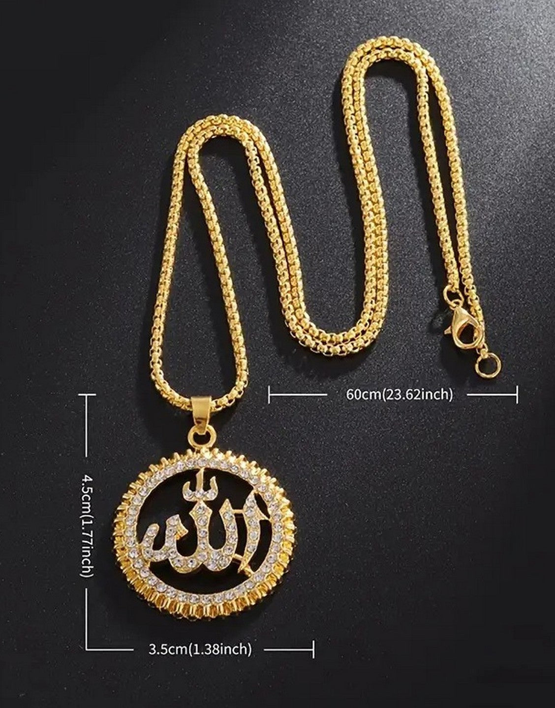 Premium Quality Golden Allah Name Pendant for Men & Women