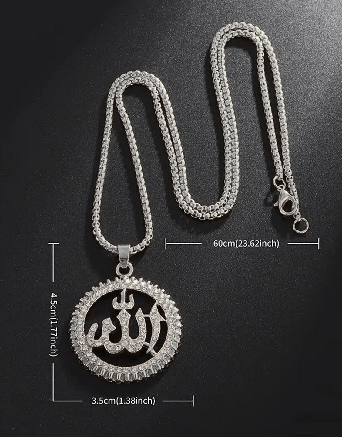 Premium Quality Silver Allah Name Necklace for Men & Women