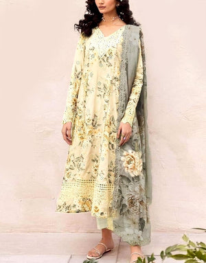 All-Over Print Schiffli Embroidered Lawn Dress with Chiffon Dupatta