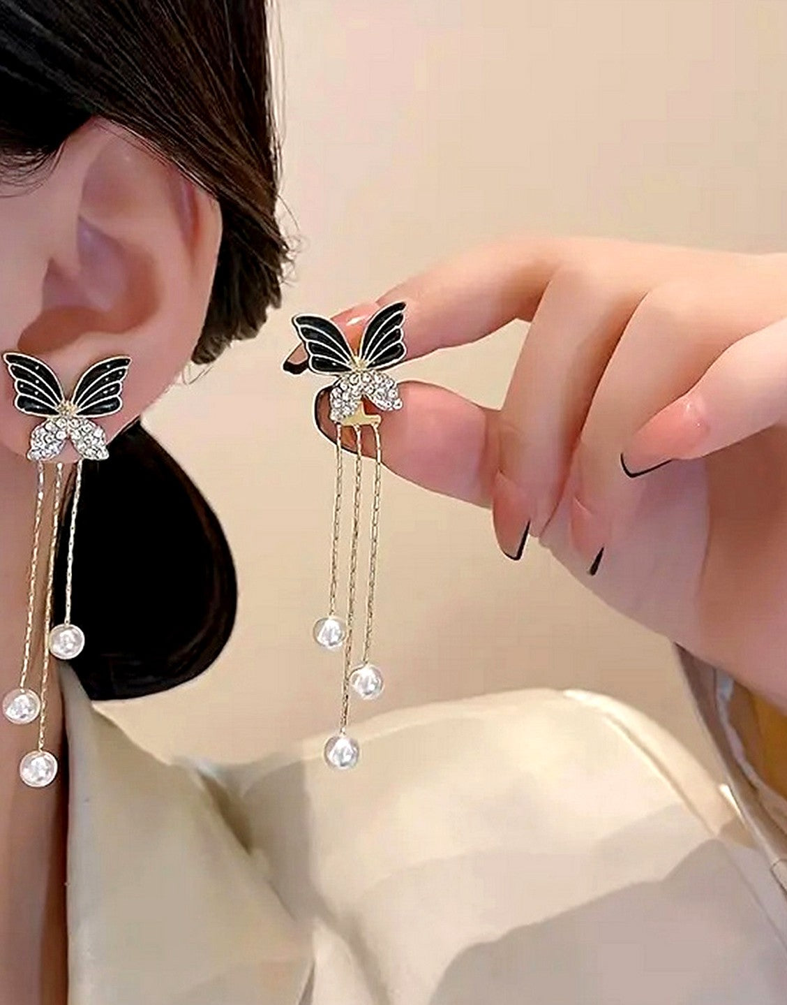 Convertible Two-Wear Design Butterfly Shape Drop & Dangle Earrings for Girls