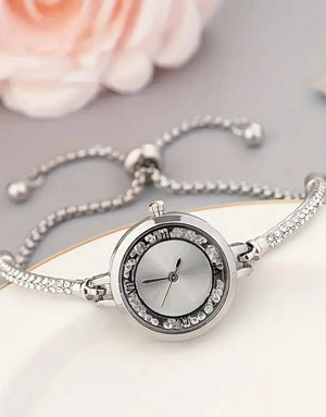 Elegant Silver Ladies Bracelet Watch