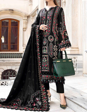 Cultural Inspired Embroidered Cotton Dress with Chiffon Dupatta