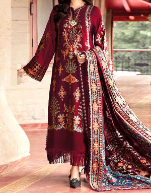 Elegant Embroidered Lawn Suit with Digital Print Diamond Dupatta