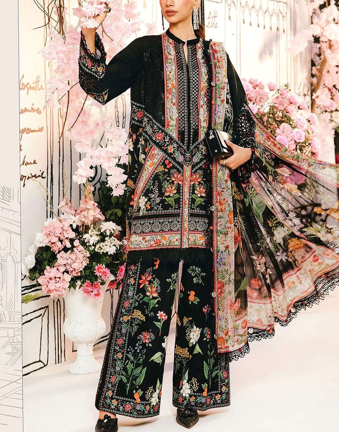 All-Over Print Embroidered Lawn Dress with Chiffon Dupatta Best Price Online in Pakistan All-Over Print Embroidered Lawn Dress with Chiffon Dupatta Best Price Online in Pakistan