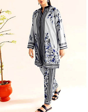 IB Angan All-Over Digital Print 3-Piece Khaddar Dress