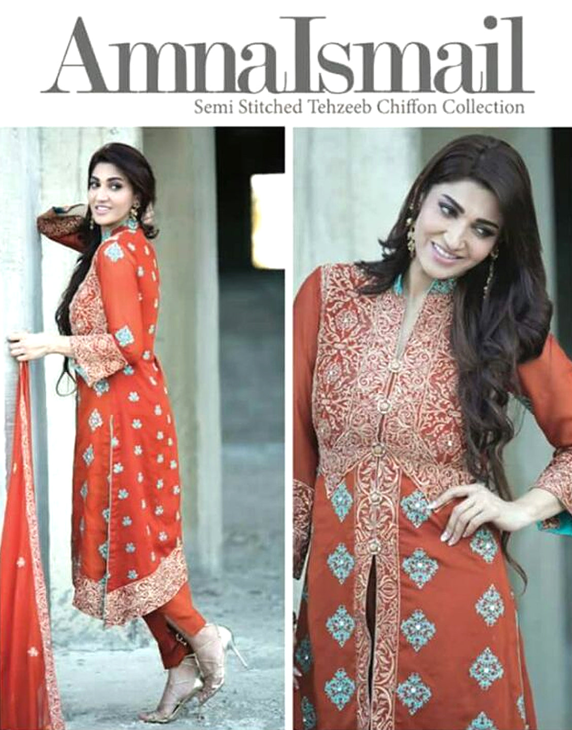 Amna Ismail Embroidered Chiffon Dress