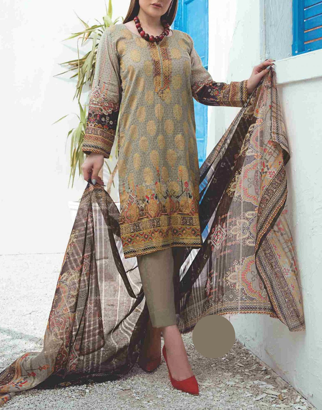 Rashid Classic Lawn with Lawn Dupatta 222-A