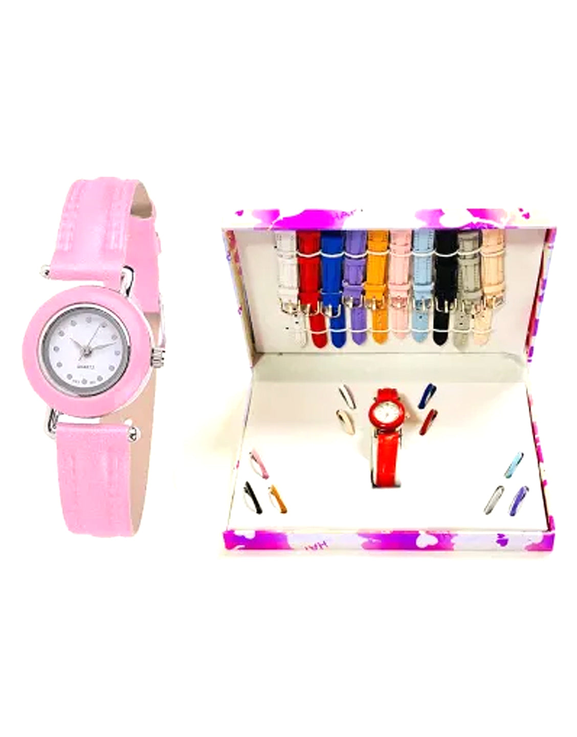 Ladies Interchangeable Watch Gift Set - 21 Color Dials & Straps
