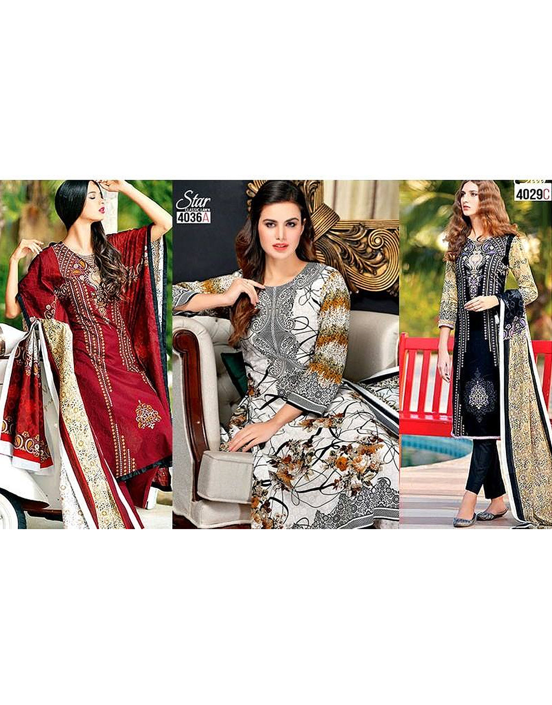 3 Star Classic Lawn Suits