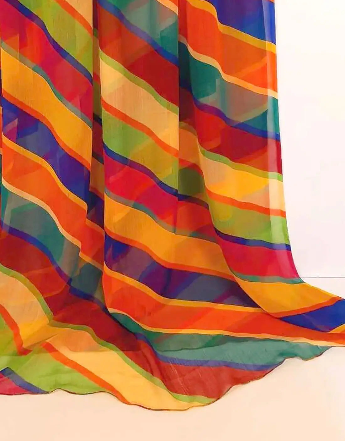 Multicolor Printed Chiffon Dupatta for Mayun & Mehndi Function