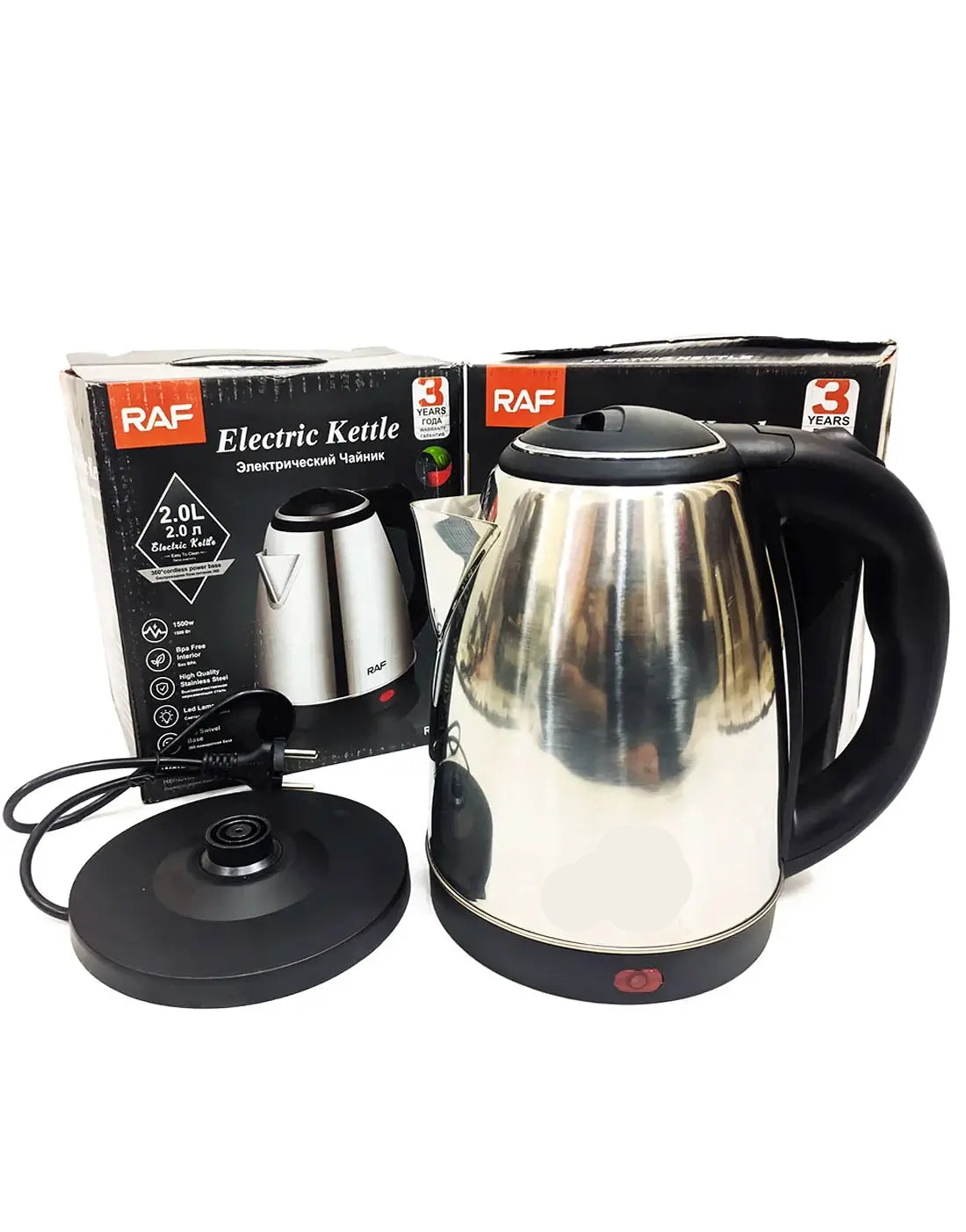 Cordless Stainless Steel Electric Kettle 2L 1500W