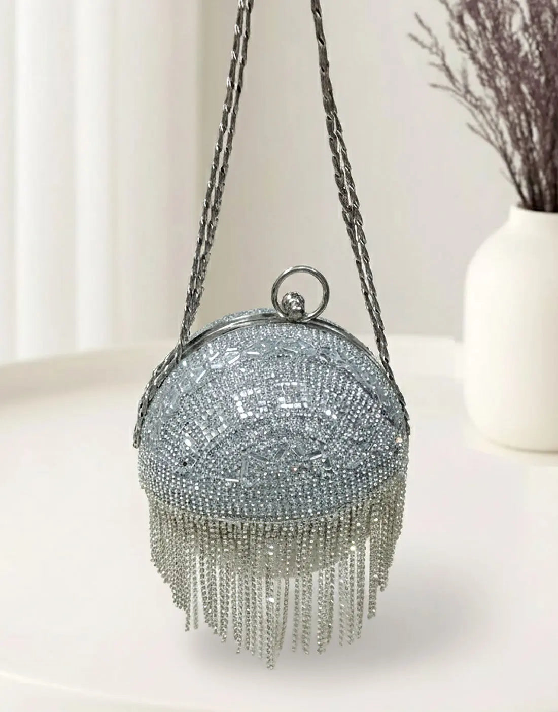 Sparkling Ball-Shaped Clutch Purse for Weddings & Dinners