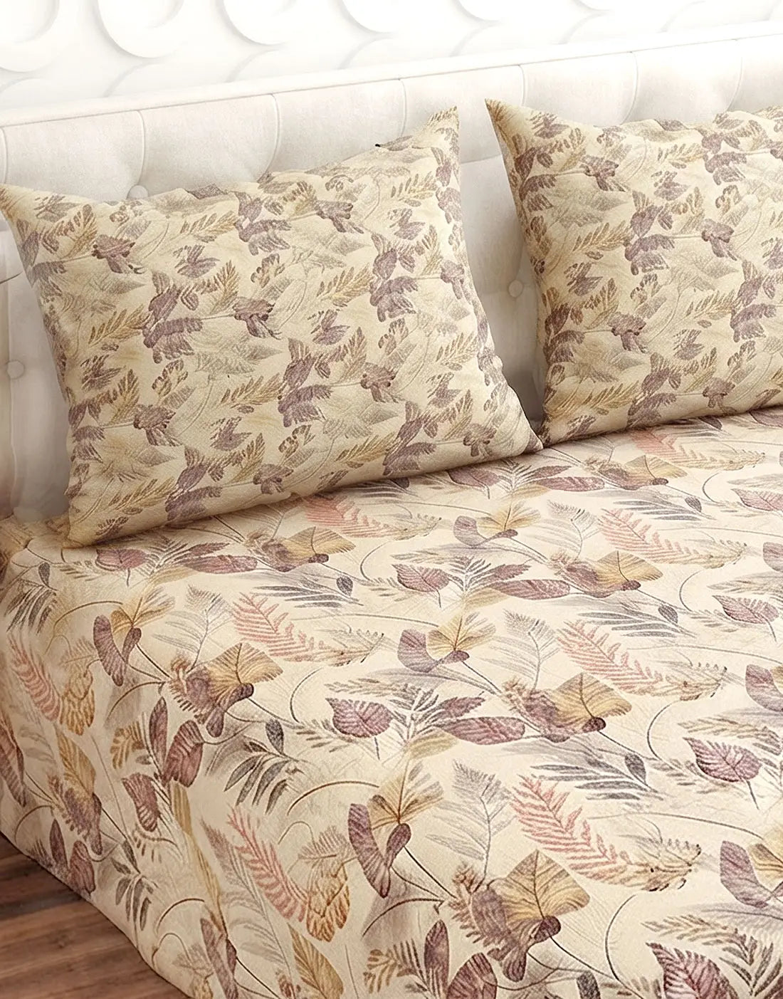 Salonika 3-Piece Mix Cotton King Size Bedsheet with Pillow Covers